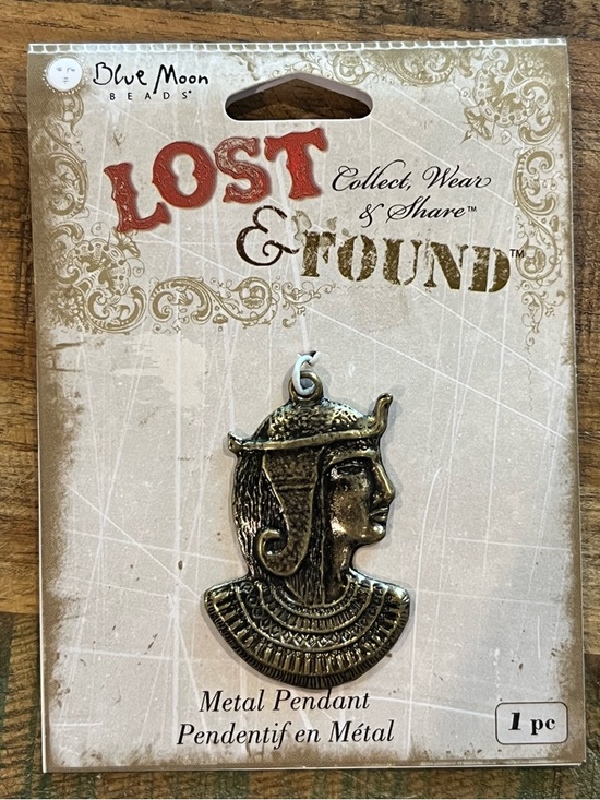 Lost and Found Jewelry - Pharoah Head Bronze Tone Pendant Focal NWT Lost and Found Egyptian